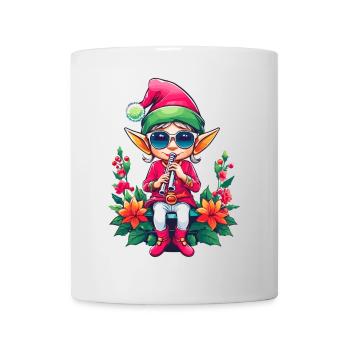 Christmas Elf with Flute - Mug - white - Front