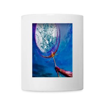 Blauer Traumfänger Netz - Tasse - Weiß - Vorne
