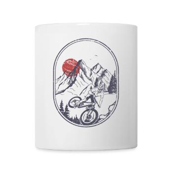 Sunset Peak Mountainbike-Abzeichen - Tasse - Weiß - Vorne