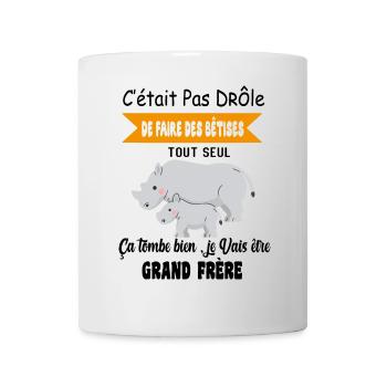 Enfant Annonce grossesse humour futur grand frère - Mug blanc - blanc - Devant