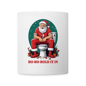 Santa Claus on toilet - Mug - white - Front