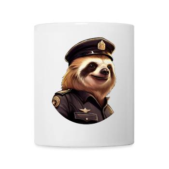 Paresseux policier - Mug blanc - blanc - Devant