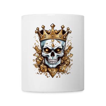 Crâne, avec couronne d’or - Mug blanc - blanc - Devant