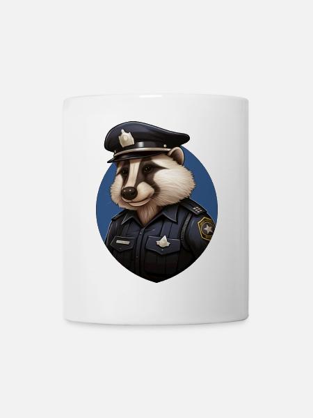 Polizei Dachs - Tasse - Weiß
