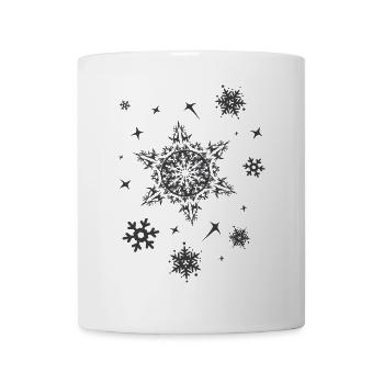 xmas Sterne Eiskristalle Symbol Weihnachten Schnee - Tasse - Weiß - Vorne
