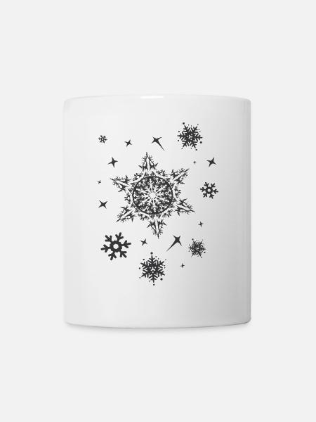 Noël étoiles cristaux de glace symbole Noël neige - Mug blanc - blanc