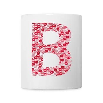 Lettre B - t-shirt bisous - Mug blanc - blanc - Devant