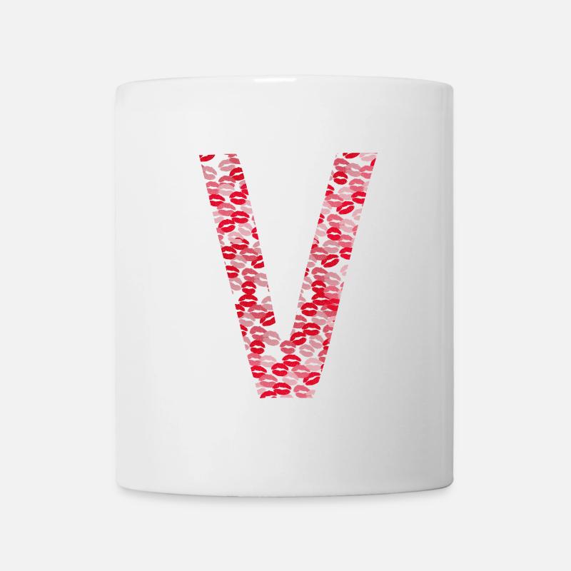 Buchstabe V - Kiss Hemd - Tasse - Weiß