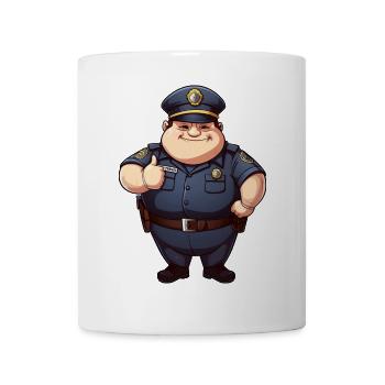 dicker Polizist - Tasse - Weiß - Vorne