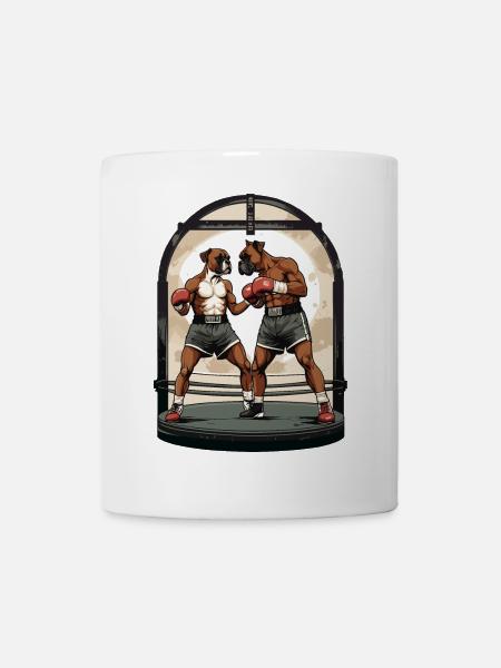Hunde im Boxring - Tasse - Weiß