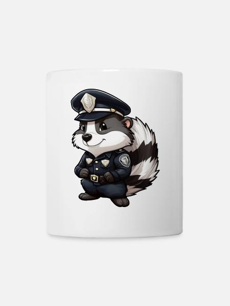 Stinktier Polizei - Tasse - Weiß