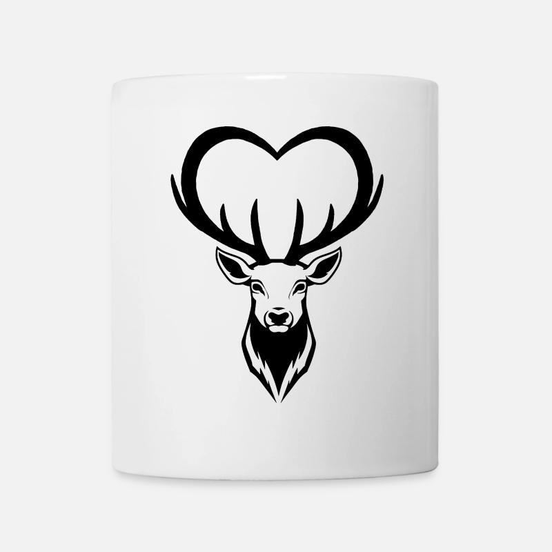 Coeur de cerf noir - Mug blanc - blanc