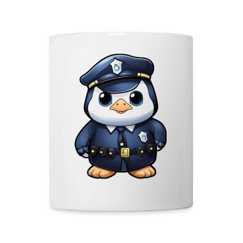 Police des pingouins - Mug blanc - blanc - Devant