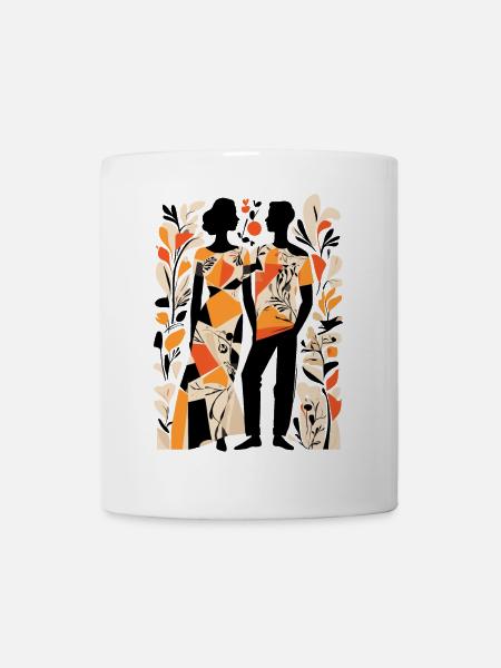 Abstrakte Kunst Mann und Frau - Tasse - Weiß