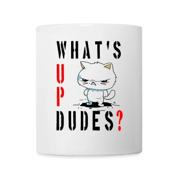 whats up dudes? Angry Cat - Tasse - Weiß - Vorne