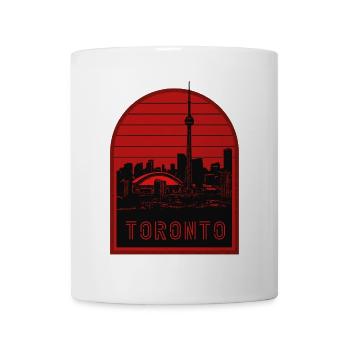 Toronto Skyline Rot Silhouette - Tasse - Weiß - Vorne