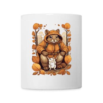 Süßes Eichhörnchen mit Maus - Tasse - Weiß - Vorne