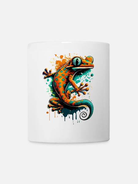 Lézard coloré - Gecko Salamandre Lézard - Mug blanc - blanc