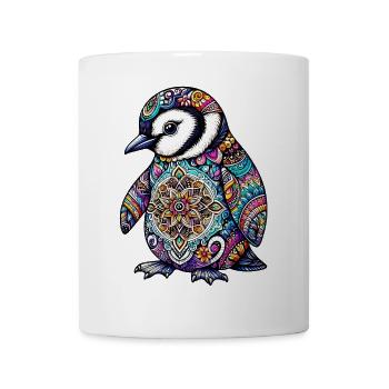Pingouin décoré de Mandalas - Mug blanc - blanc - Devant