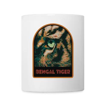 Tigerauge in Nahaufnahme – Intensive Illustration - Tasse - Weiß - Vorne