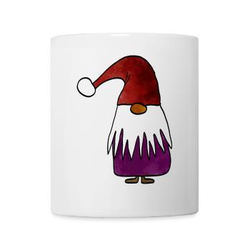 Creative Christmas gnome with color-distorted hat - Mug - white - Front