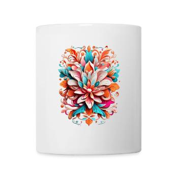 Farbenfrohes Blumenpracht-Muster - Tasse - Weiß - Vorne
