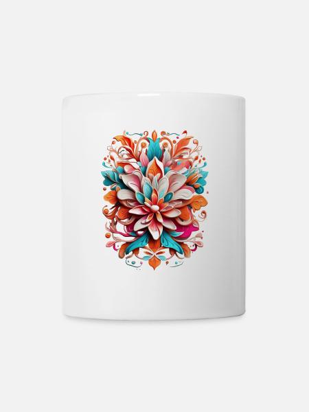 Colorful floral splendor pattern - Mug - white