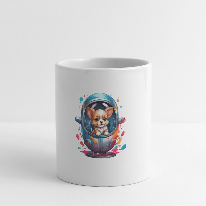 Chiot de l’espace en combinaison spatiale Mug blanc