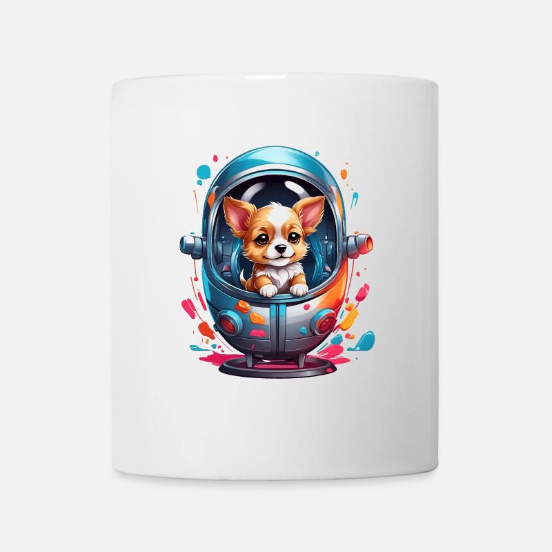 Weltraumwelpe im Spacesuit - Tasse - Weiß