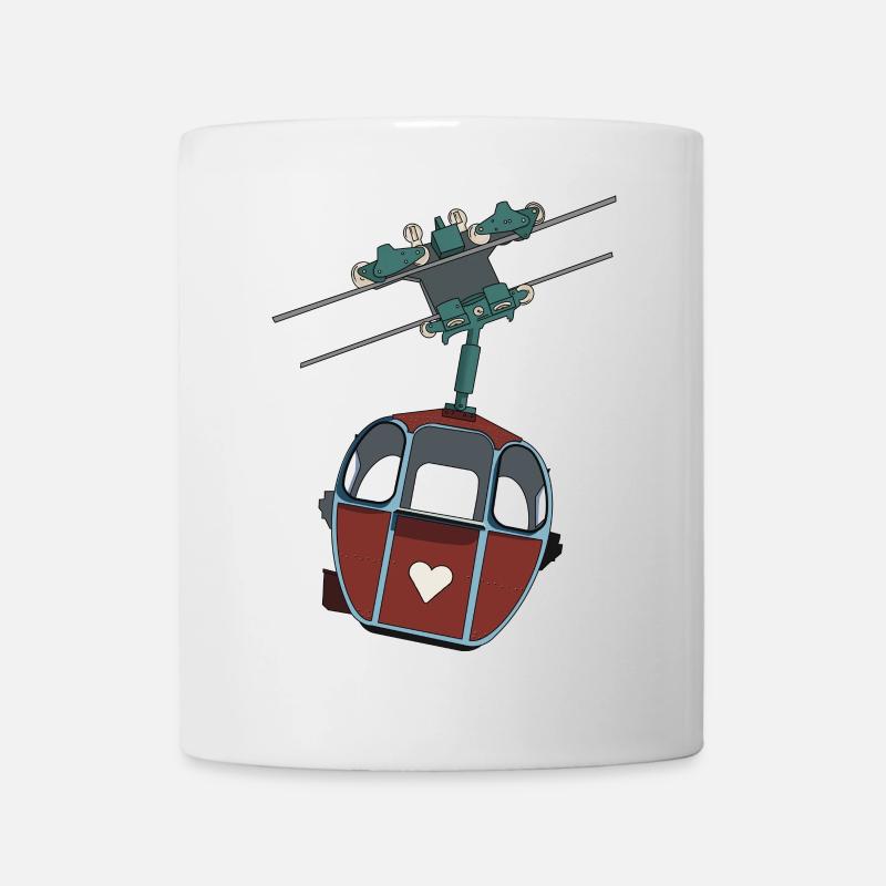 Seilbahn Gondel - Rot Herz - Tasse - Weiß