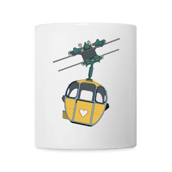 Cable Car Gondola - Yellow Heart - Mug - white - Front