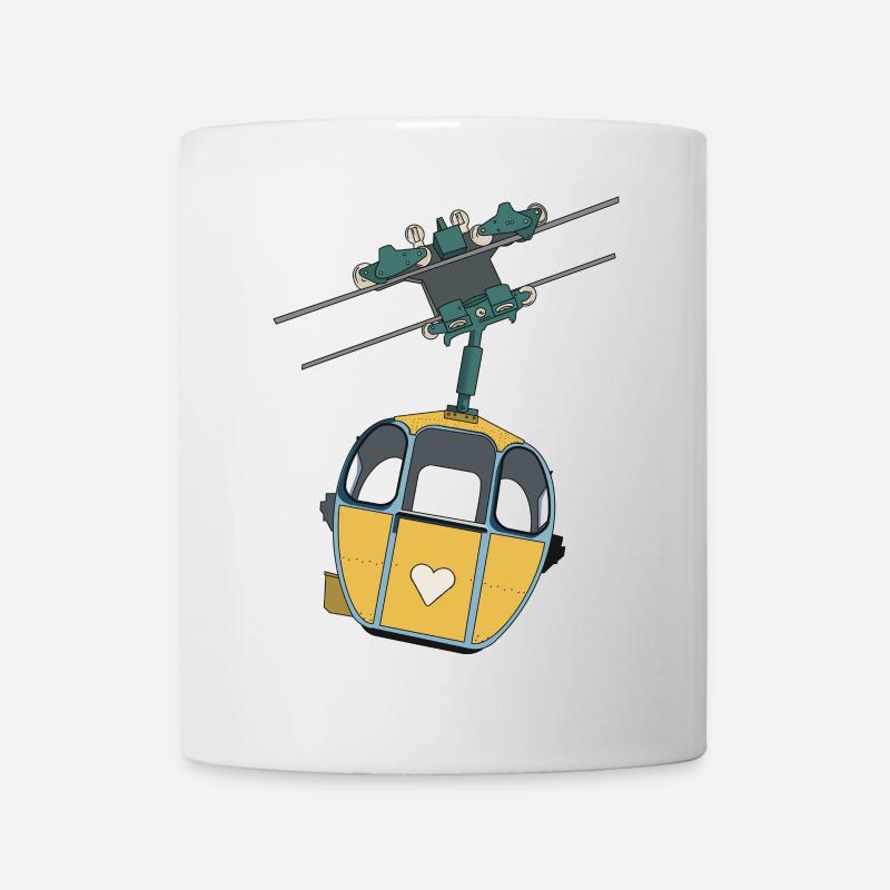 Seilbahn Gondel - Gelb Herz - Tasse - Weiß