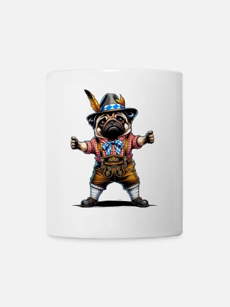 Mops Hund Bayern - Tasse - Weiß