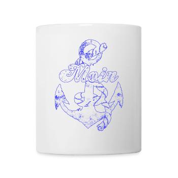 Moin mit Anker Vintage Design - Tasse - Weiß - Vorne