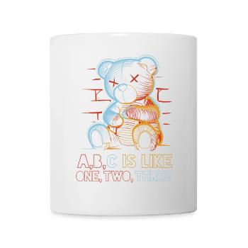 Ours aimant avec dessin de l’alphabet - Mug blanc - blanc - Devant