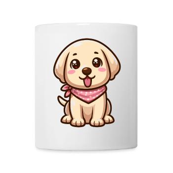 Niedlicher Baby-Labrador mit Schal - Tasse - Weiß - Vorne