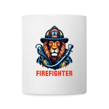 Cadeau Lion pompier - Mug blanc - blanc - Devant