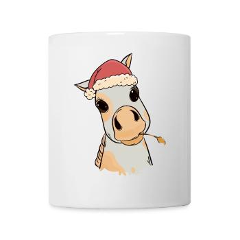Poulain bébé Noël cadeau de Noël cheval fou - Mug blanc - blanc - Devant