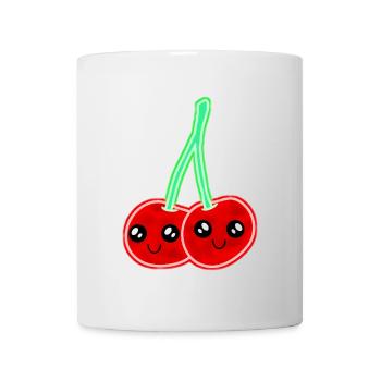 Cerises cerises rétro Vintage 70 ' s Geisha - Mug blanc - blanc - Devant