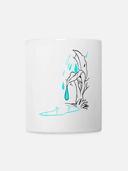 Tropfenillustration - Tasse - Weiß