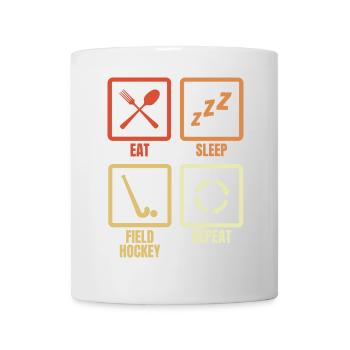 Eat Sleep Hockey sur gazon Replay - Mug blanc - blanc - Devant