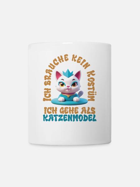 Katzenmodel - Karneval - Tasse - Weiß