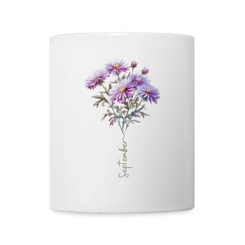 Bouquet de gâteau d’aster fleur de septembre - Mug blanc - blanc - Devant