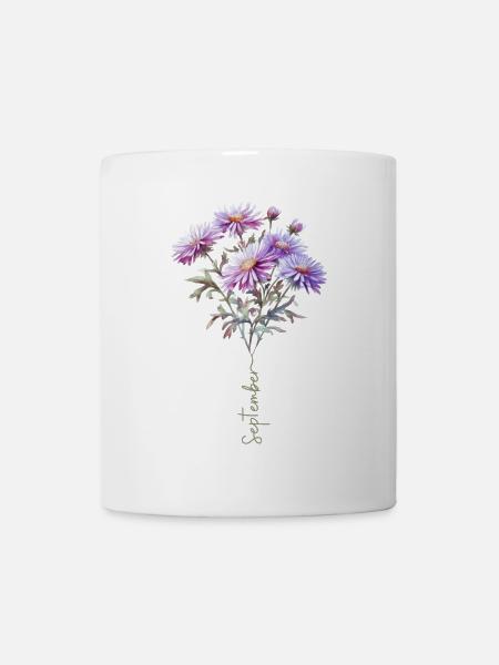 Strauß von Aster Kuchen September Blume - Tasse - Weiß
