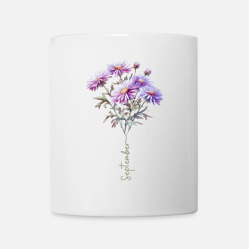 Strauß von Aster Kuchen September Blume - Tasse - Weiß