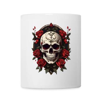Gothic Skull with Rosary - Mug - white - Front
