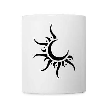 Schwarze Sonne und Mond - Tasse - Weiß - Vorne