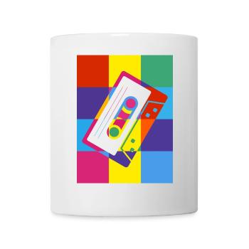 Retro Kassette Tape Pop Art Illustration - Tasse - Weiß - Vorne