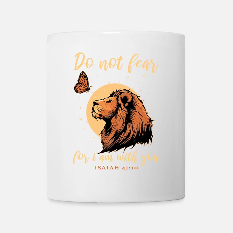 Lion, Butterfly, Bible Verse, Christian - Mug - white