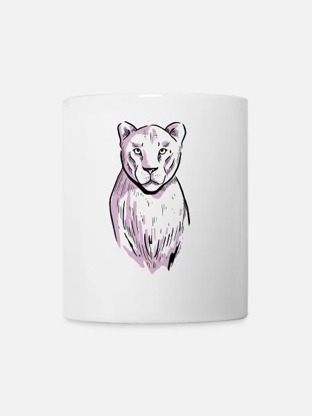 Tiger Wildtier Löwe Safari Afrika Zootiere - Tasse - Weiß